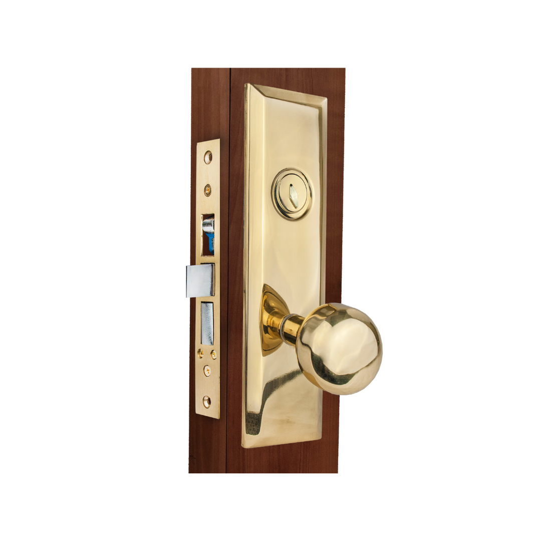 Elegant Brushed Brass Mortise Office Or Front Door Handle